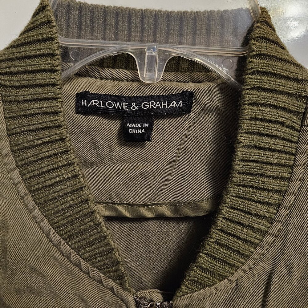 WOMENS SZ SMALL ARMY GREEN THIN JACKET - Picture 2 of 6
